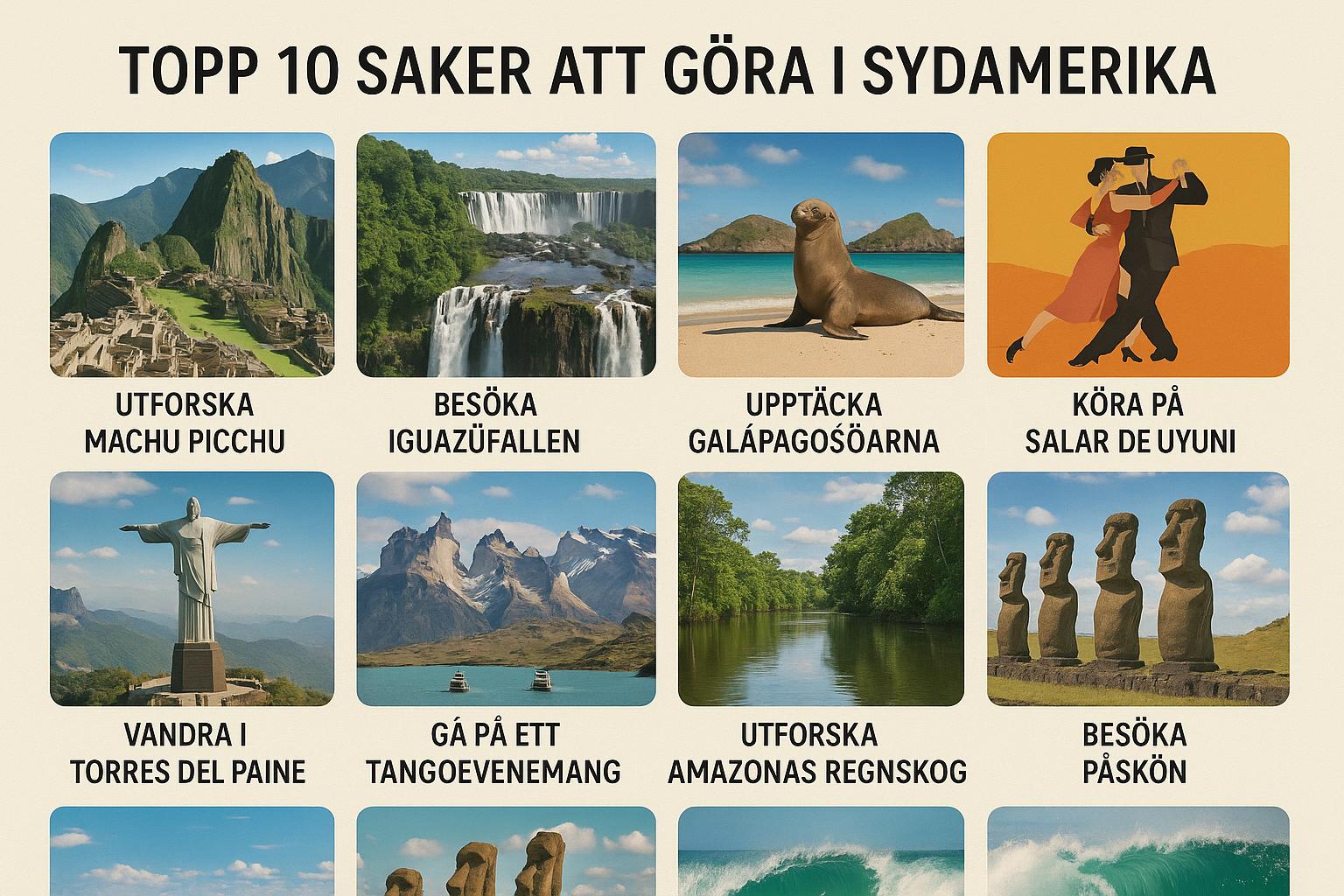 Topp 10 saker att göra i Sydamerika